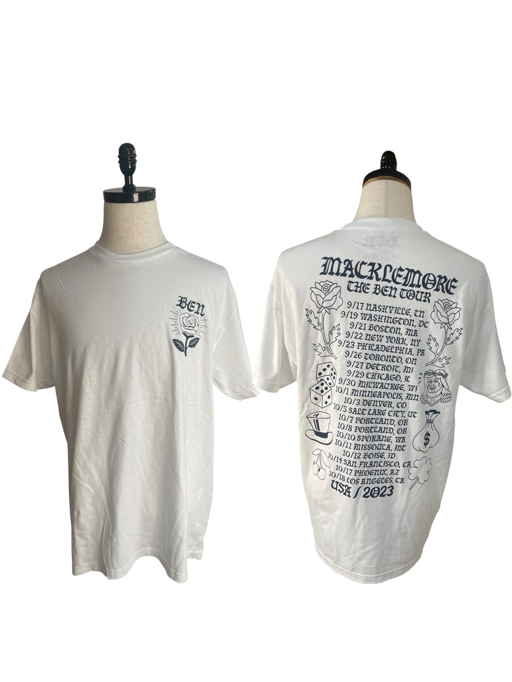 Macklemore The Ben Tour Band Tee 2023 Graphic Tee White